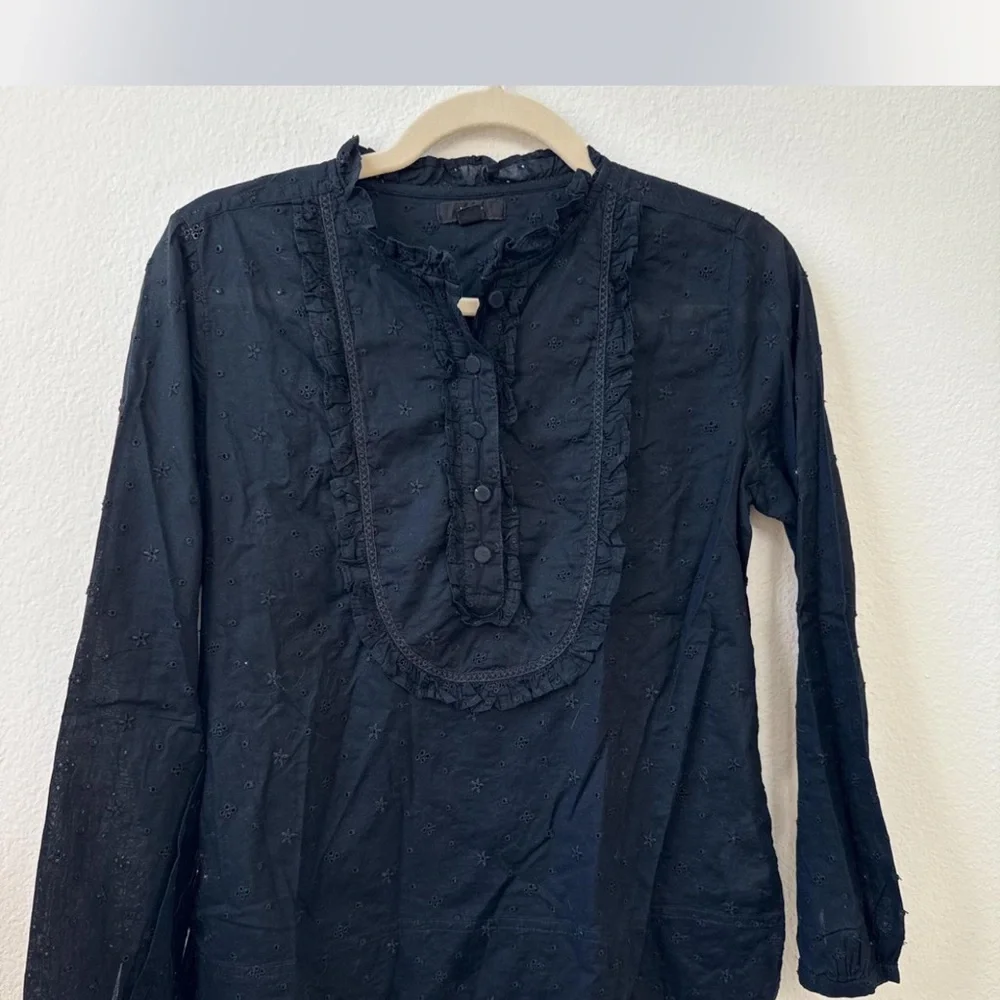 Black Ruffled Blouse - JCrew - Picture 3 of 7